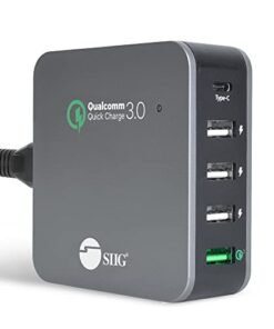 SIIG USB C Charger 5 Port 45W with Quick Charge 3.0