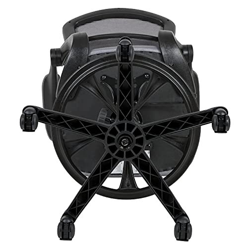 Flash Furniture Mid-Back Dark Gray Mesh Ergonomic Drafting Chair with Adjustable Foot Ring and Flip-Up Arms - Image 4