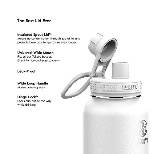 Takeya Actives Insulated Stainless Water Bottle with Insulated Spout Lid, 32oz, Midnight - Image 7