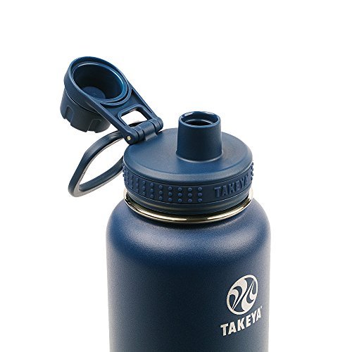 Takeya Actives Insulated Stainless Water Bottle with Insulated Spout Lid, 32oz, Midnight - Image 9