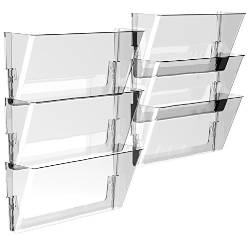 Storex Wall File, 16 x 4 x 7 Inches, Legal, Clear, Case of 6 (70207U06C)