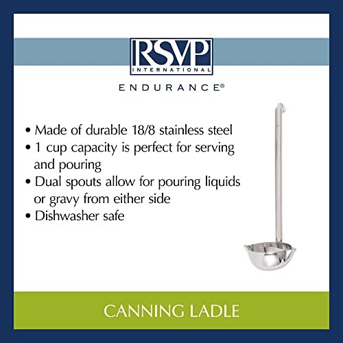 RSVP International Endurance Canning Collection Non-Reactive 18/8 Stainless Steel, Dishwasher Safe, Ladle, 13-1/2" - Image 3