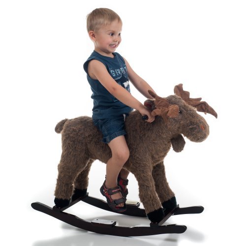 Happy Trails Plush Rocking Horse Max Moose, Brown, 30.5"Lx20.5"Wx28.5"H - Image 2