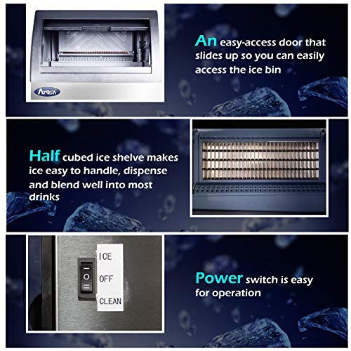 Commercial Ice Maker Machine with Storage Bin, Atosa Stainless Steel Automatic Bars Restaurant, 283lbs/24h - Image 5