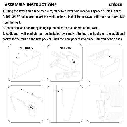 Storex Wall File, 16 x 4 x 7 Inches, Legal, Clear, Case of 6 (70207U06C) - Image 3